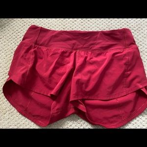 Red Lululemon Speed Up Short